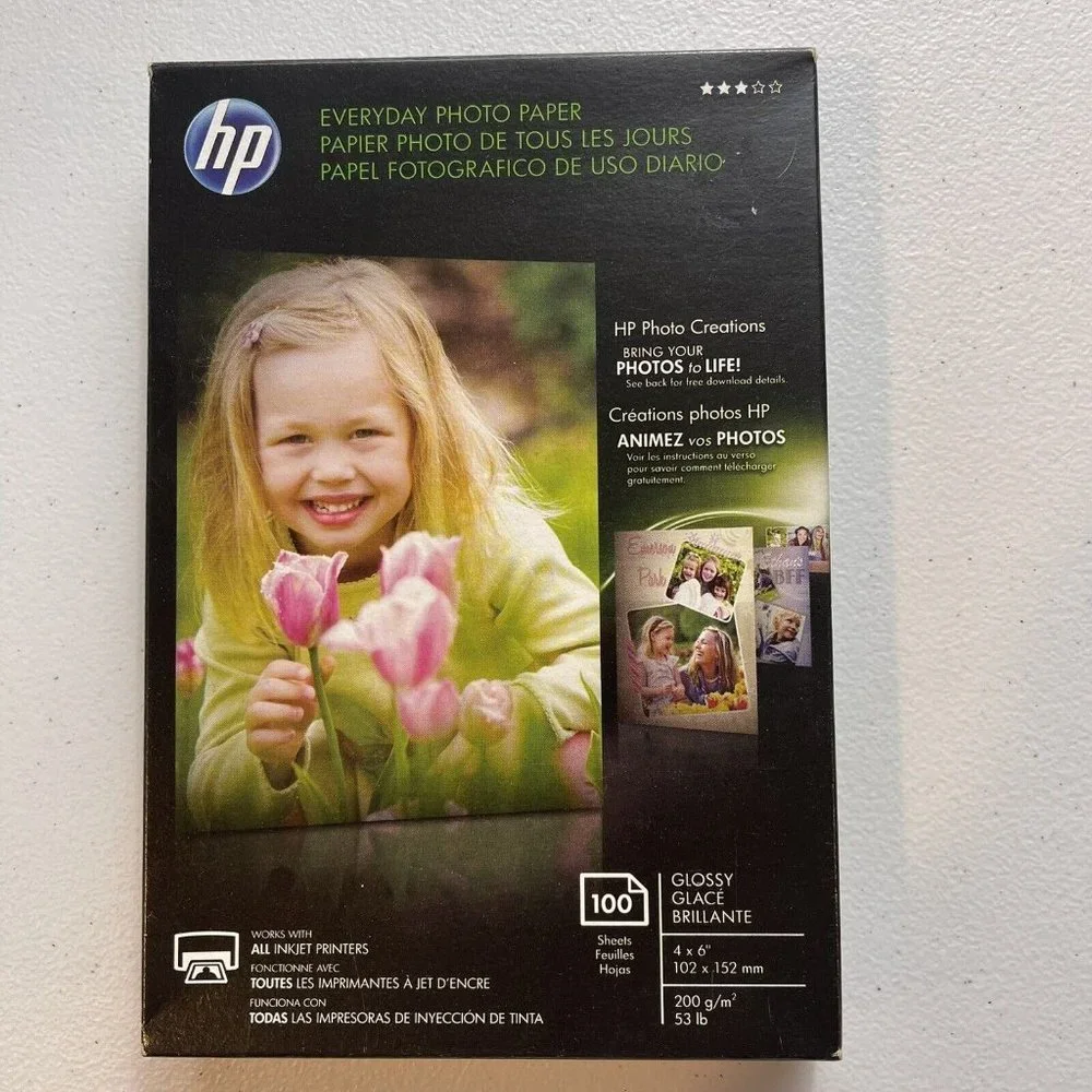 HP PHOTO CREATIONS Everyday Photo Paper 99 Sheets 4x6 Glossy - Open Box